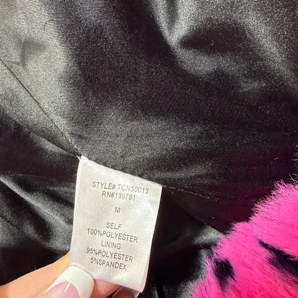 NWT Fashion nova faux fur animal print coat size M - Picture 3 of 8